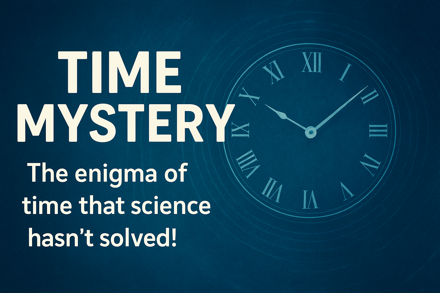 Time Mystery – A cosmic clock representing the mystery of time that science cannot solve, blending science and spirituality.