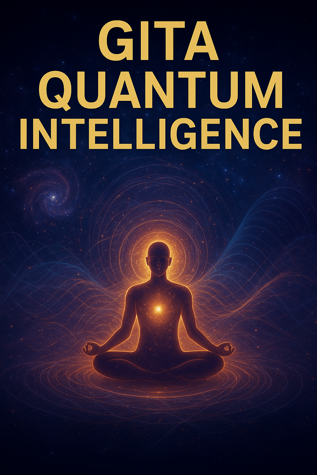 પુરુષ ધ્યાનમાં, બ્રહ્માંડના પ્રકાશથી ઘેરાયેલ, Gita Quantum Intelligence વિષયક